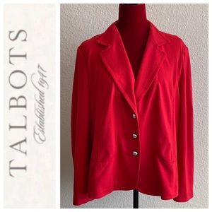 True Red Ponté Knit Blazer  { Talbots }